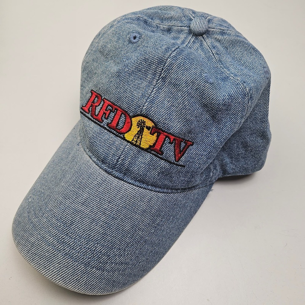 Denim RFD TV Embroidered Baseball Cap Adjustable Hat OS Blue